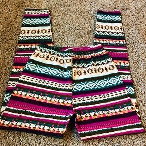 Boutique Blue Pink & Multicolor Stretch Leggings